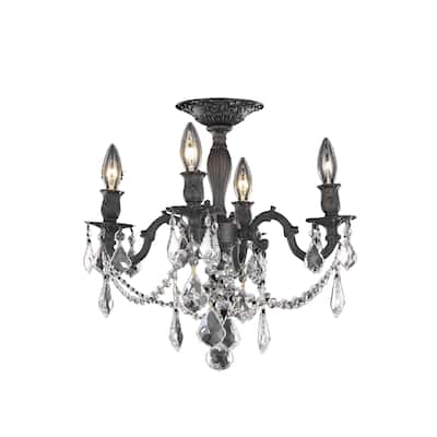 Fleur Illumination 4 light Dark Bronze Flush Mount