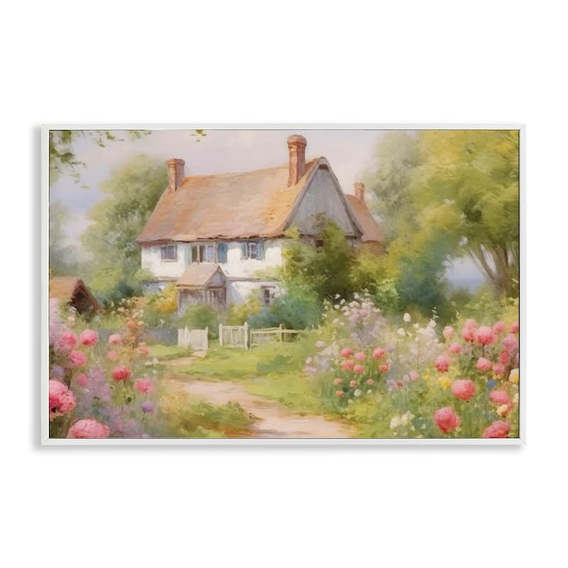 Stupell Nature Filled Cottage Garden Framed Giclee Art Design By Nini Art - 30 x 20 - White