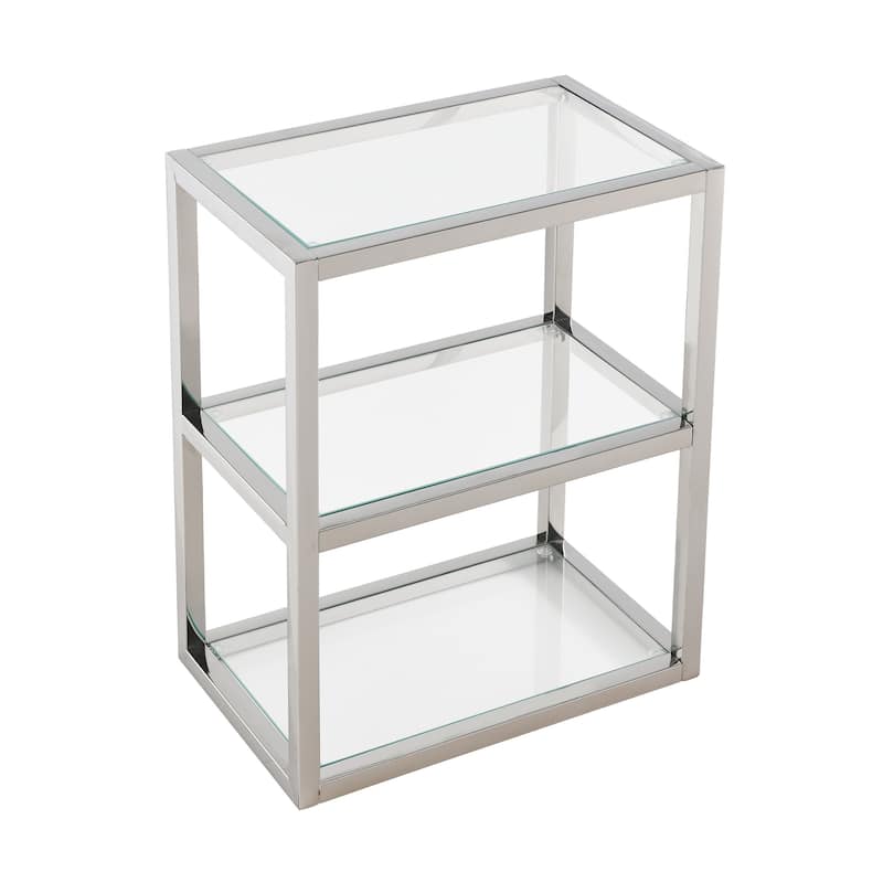 Pierre 16"X20"X10" Wall-Mounted Linen Cabinet In Chrome - 15.7" x 9.8" 19.7"