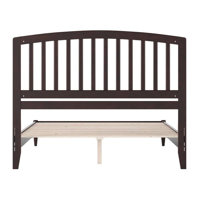 Solid Wood Low Profile Platform Bed - Espresso Finish, Modern Bedroom Furniture