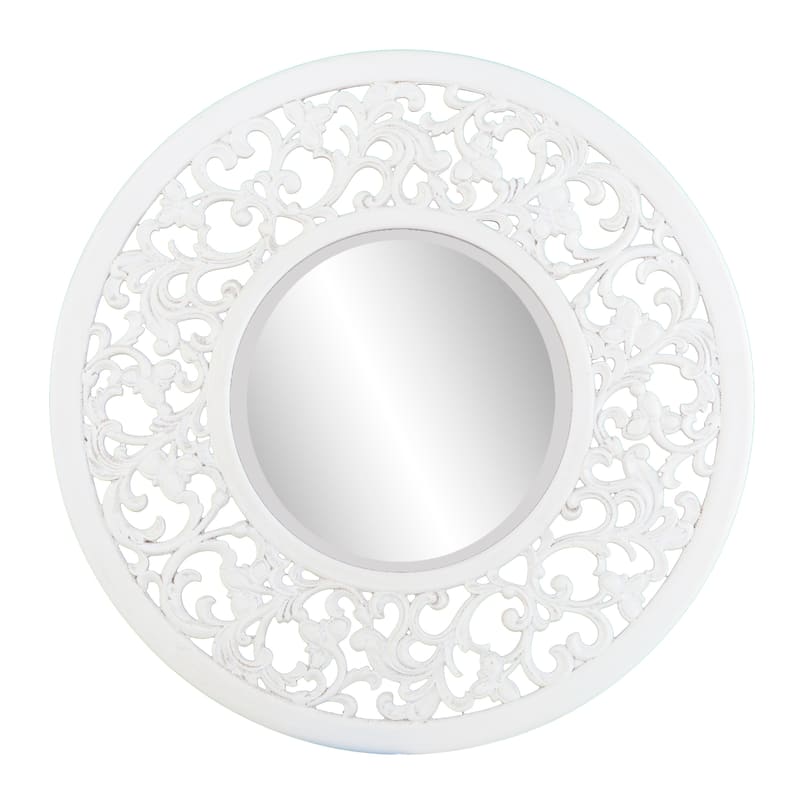 SEI Furniture Kenni Transitional White Wood Mirror
