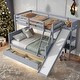 preview thumbnail 2 of 6, Space-Saving Twin over Full Bunk Bed Rubber Wood Bunk Bed with Slide and 2 Storage Drawers