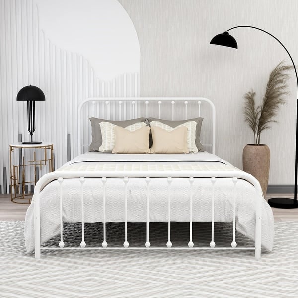 slide 2 of 41, Alazyhome Sturdy Metal Platform Bed Frame