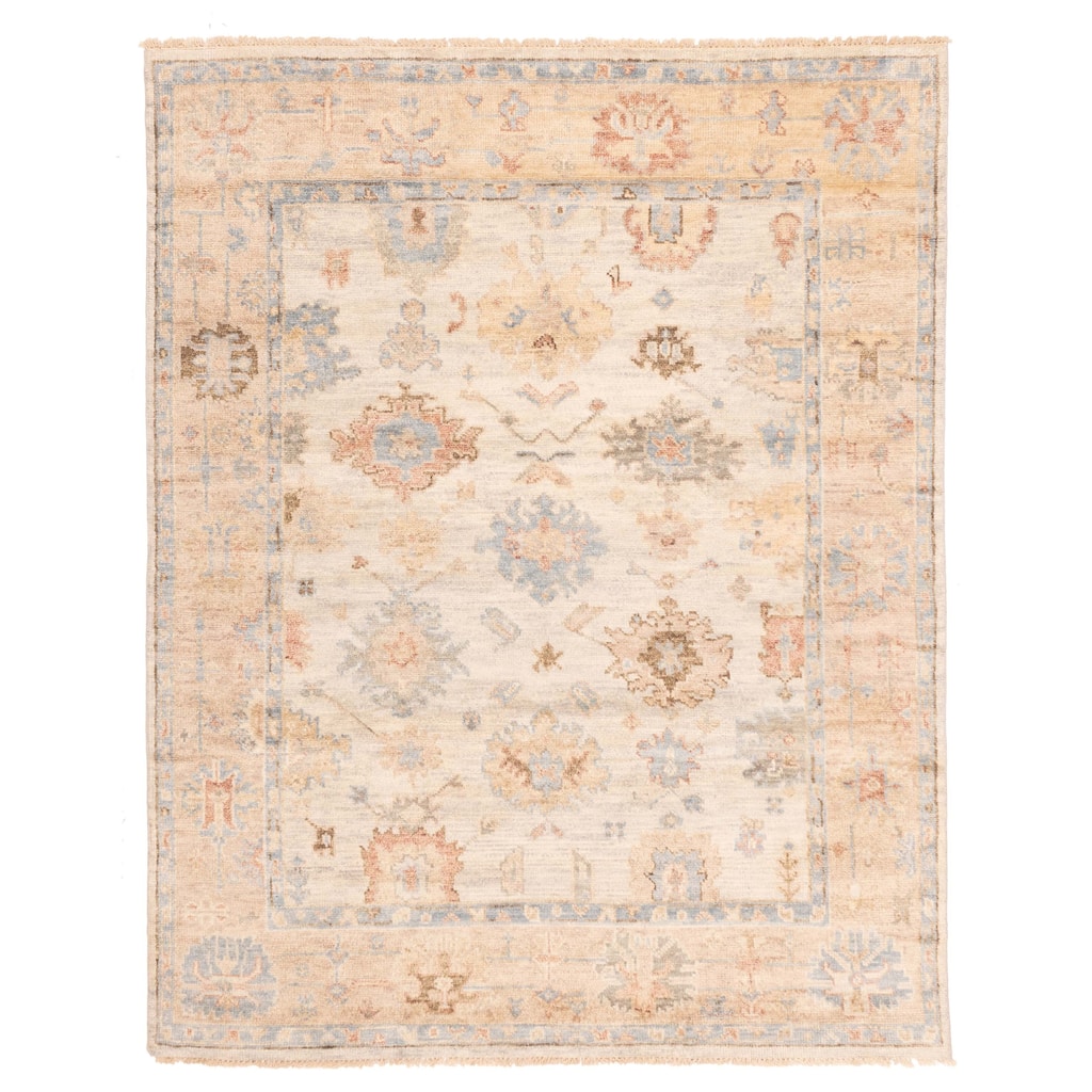 ECARPETGALLERY Hand-knotted Jules Serapi Light Grey Wool Rug - 7'11 x 9'10