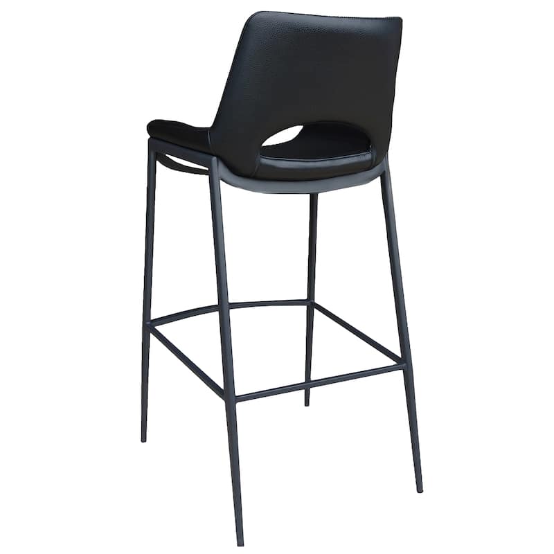 Contemporary Faux Leather and Metal 30" Bar Stool