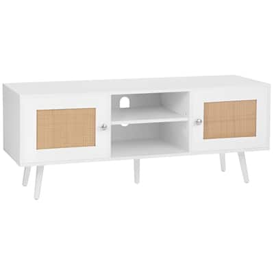 Mid Century Modern Rattan TV Console for Living Room and Media Room