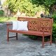 preview thumbnail 9 of 11, Malibu Outdoor Patio Plaid Eucalyptus Hardwood Bench