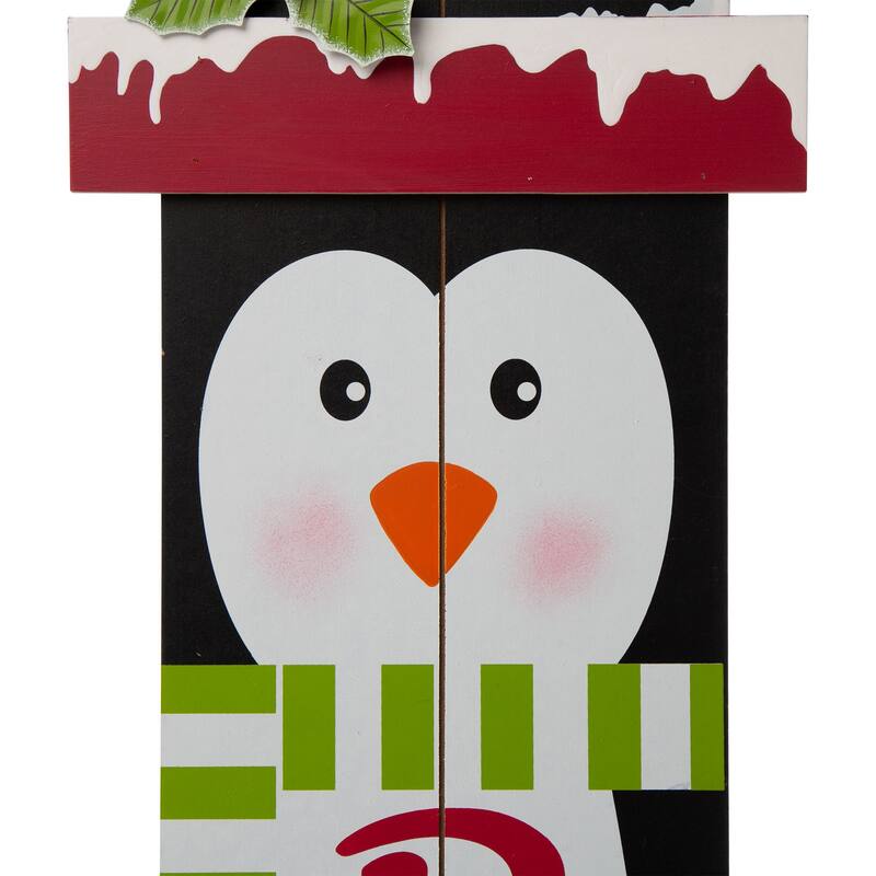 Glitzhome Christmas Wooden 42-inch Santa / Snowman Porch Sign