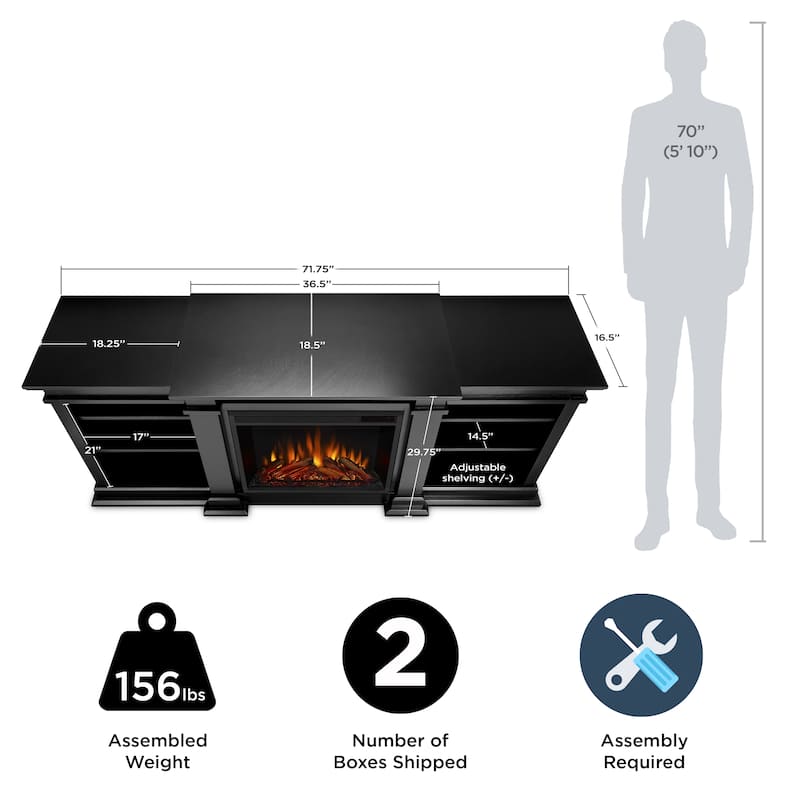 Fresno 72" Media Electric Fireplace by Real Flame