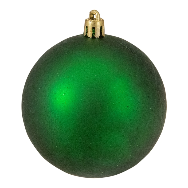 32ct Xmas Green Shatterproof 4-Finish Christmas Ball Ornaments 3.25"
