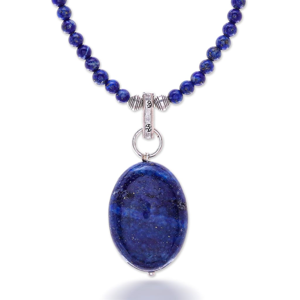 Lapis Lazuli Pendant Necklace 'Blue Lady' (Thailand)