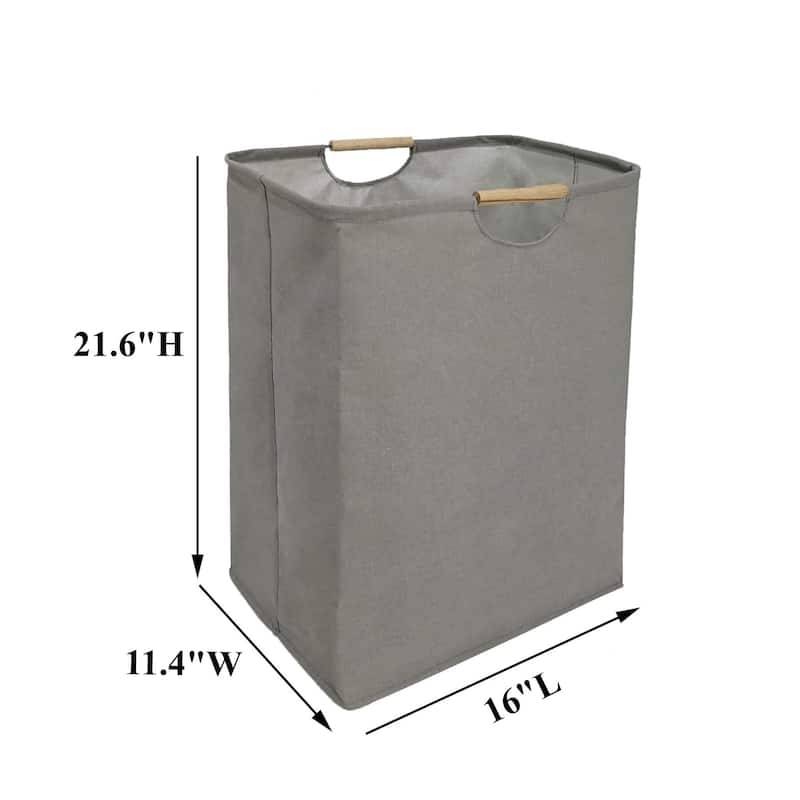 Gray Wardrobe Storage Basket - Large Capacity Freestanding Laundry Organizer with Handles