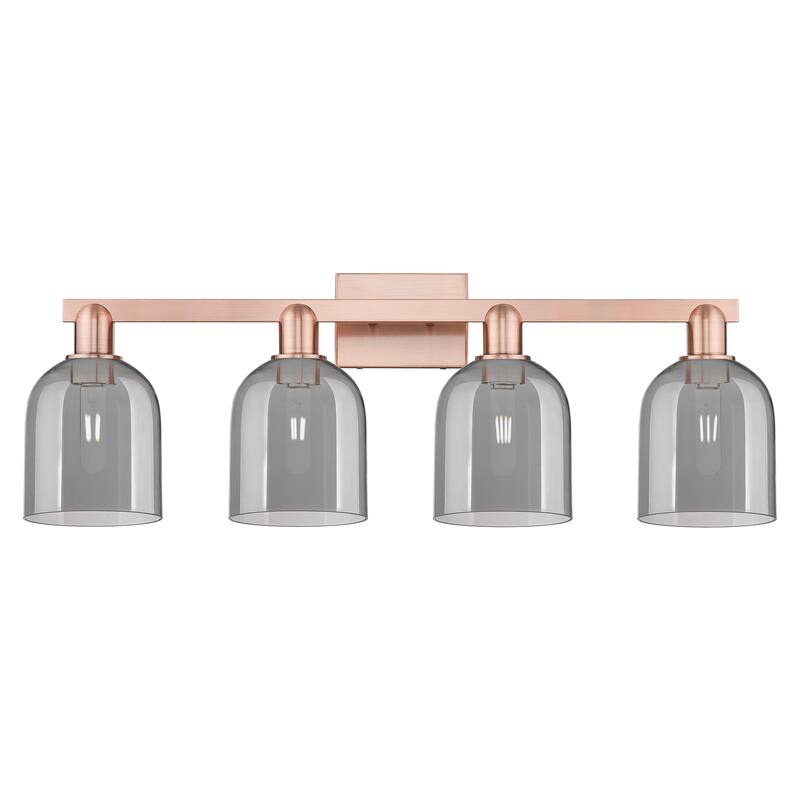 Innovations Lighting Endless Possibilities Arcadia - Bella - 4 Light 33" Bath Vanity Light - Antique Copper/Light Smoke