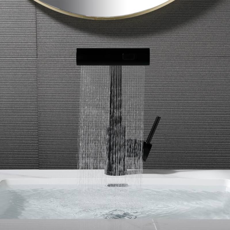 Modern 360 Degree Swivel Single Handle Bathroom Faucet with Pull Out Sprayer 3-Function Mode