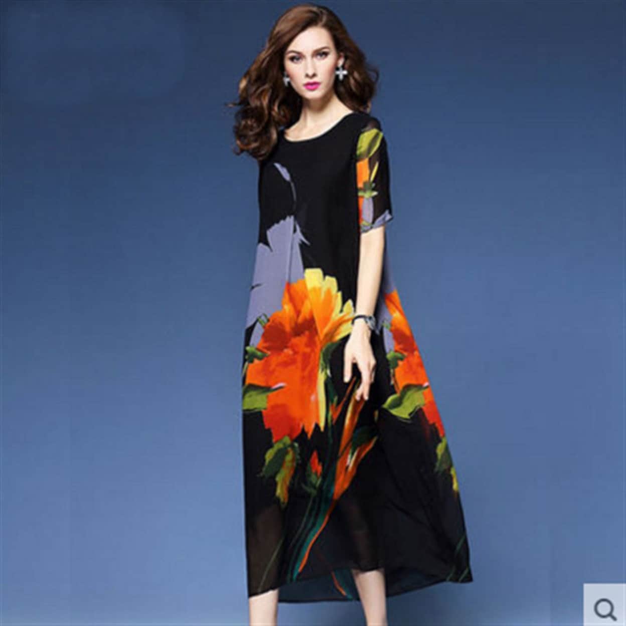 printed silk frocks