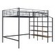 preview thumbnail 8 of 16, Full Size Metal Loft Bed with Storage Ladder and Grid Shelf