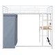 preview thumbnail 38 of 78, Modern Loft Bed with Desk & Wardrobe, Metal Loft Bed Frame with Shelves, USB Power Outlet, LED Light, for Kids Teens Adults