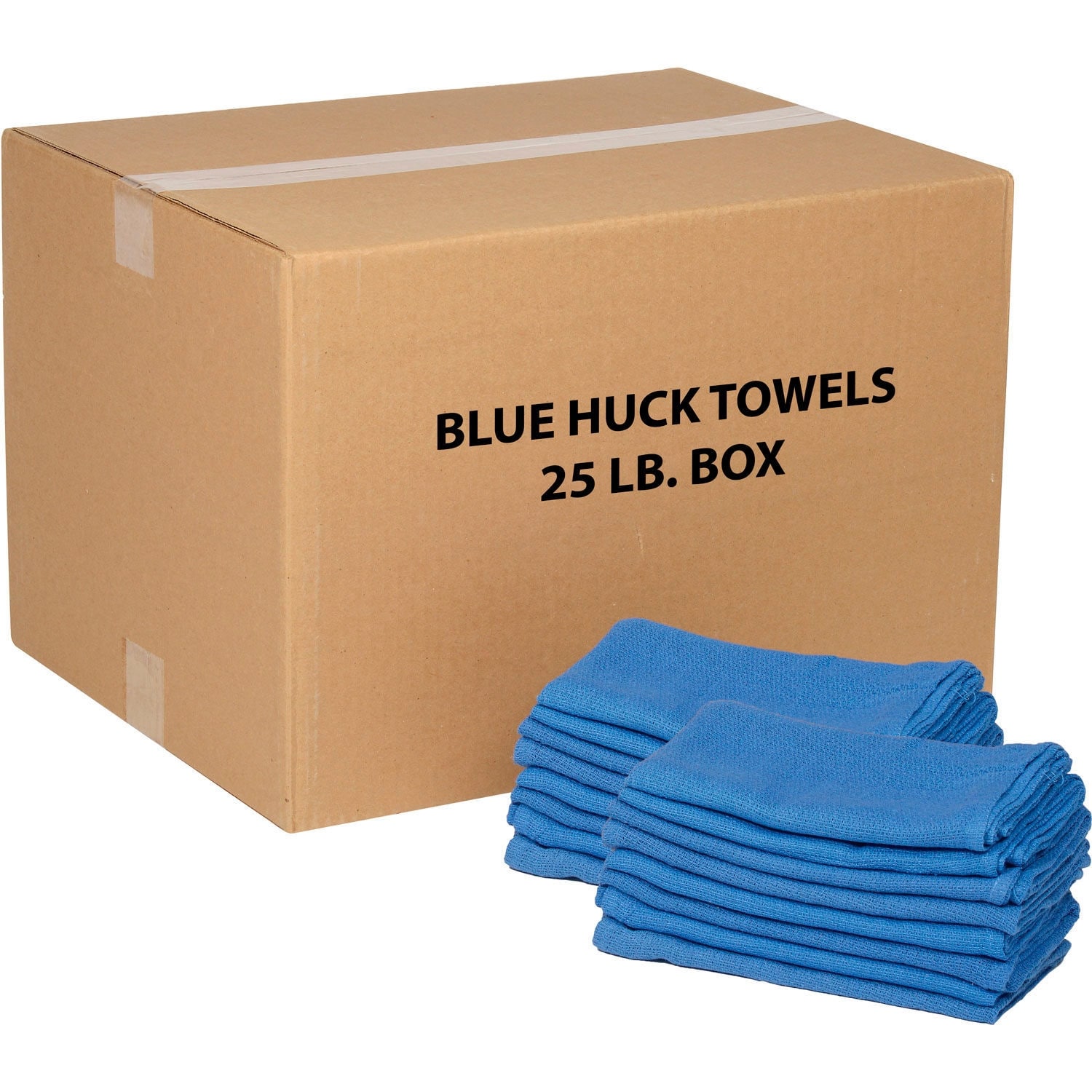 25 Lb. Box 100% Cotton Huck Towels, Blue - 15