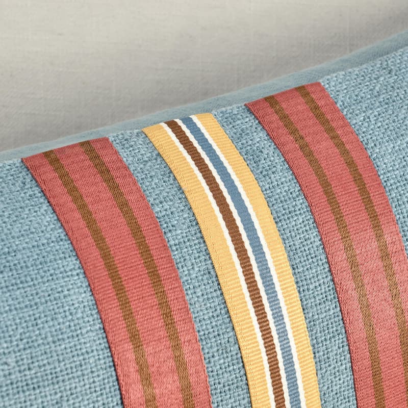 Villa by Classic Home Breton Blue Linen Blend Throw Pillow, Blue