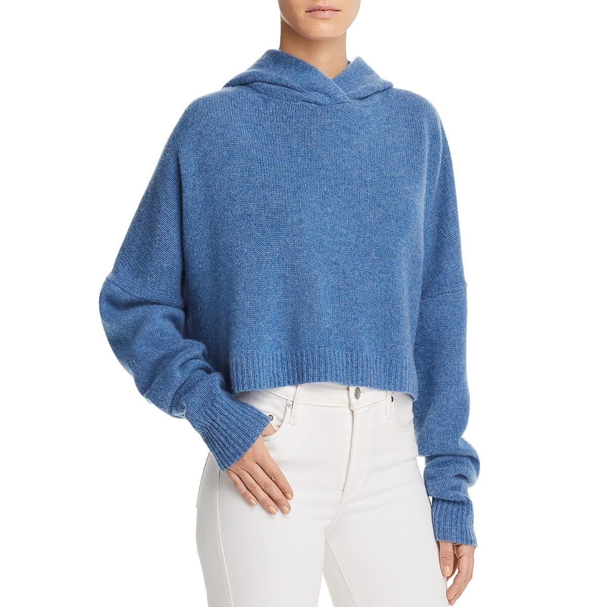 theory cashmere crop hoodie