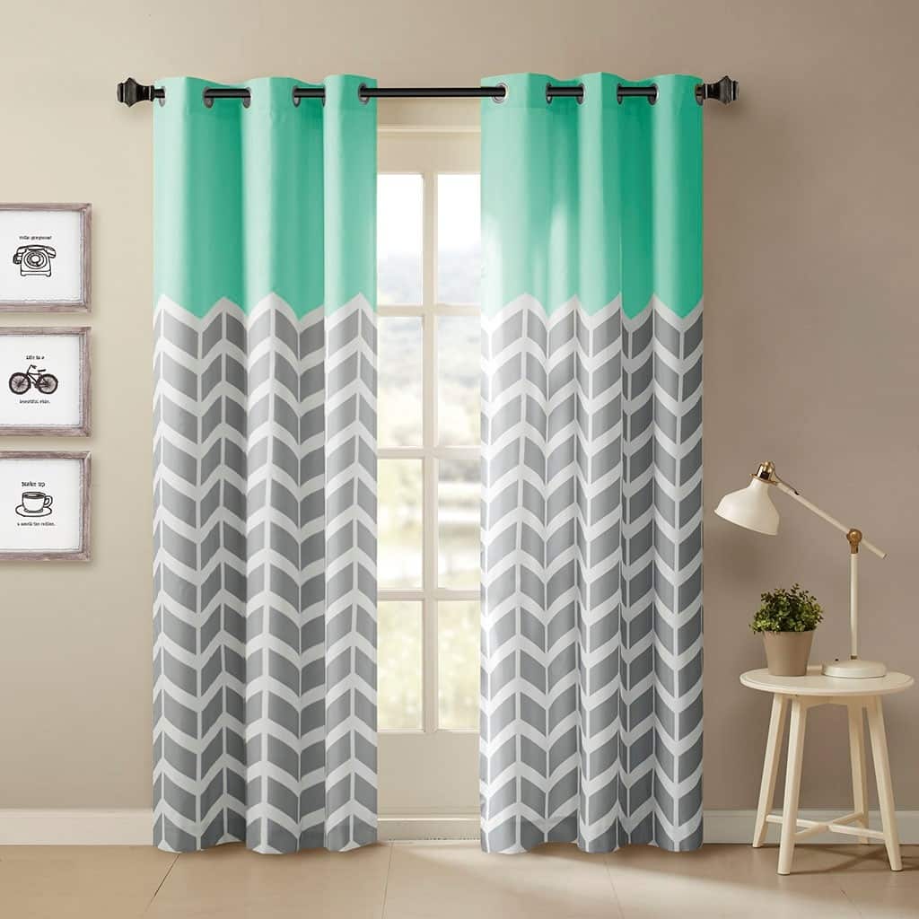 Chevron Printed Room Darkening Grommet Top Panel