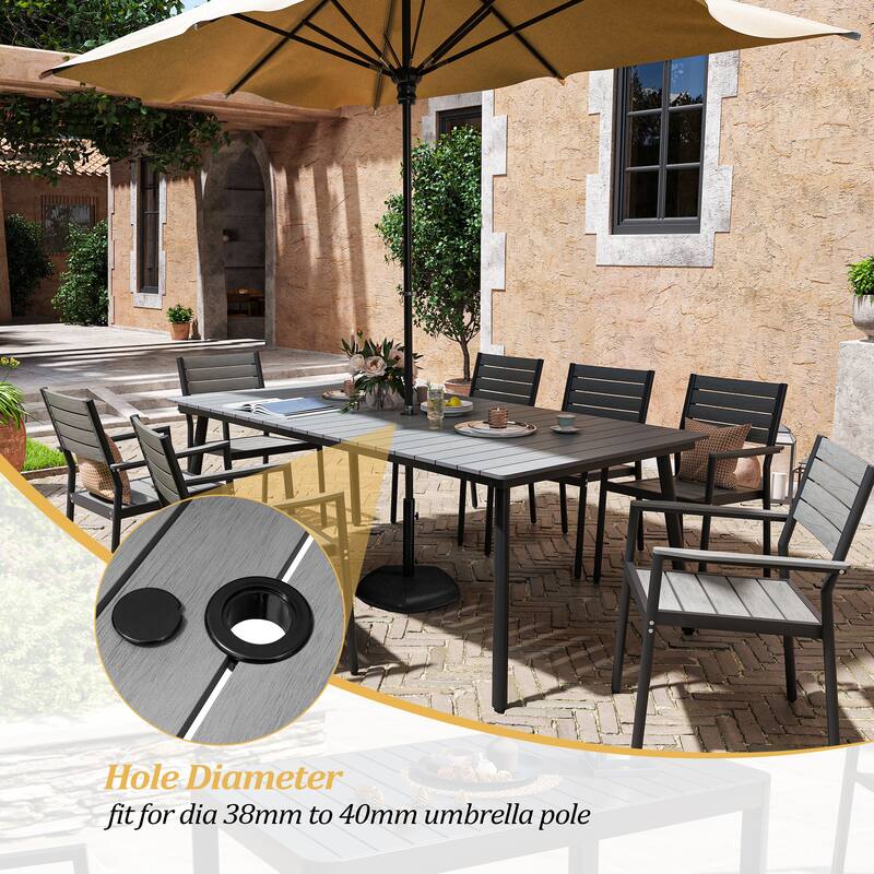 VredHom 7-Pieces Outdoor Aluminum Patio Dining Set with Stackable Chairs