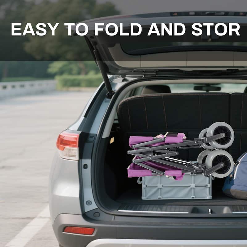 3-in-1 Heavy-Duty Convertible Folding Wagon Cart with Bench Seat & Storage - 500lbs, 180L Capacity Utility Wagon