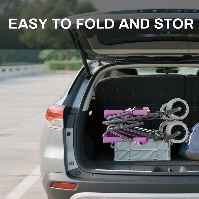 3-in-1 Heavy-Duty Folding Wagon Cart with Bench Seat & Storage, patent protection-Includes 1 ice pack, 500lbs, 180L Capacity