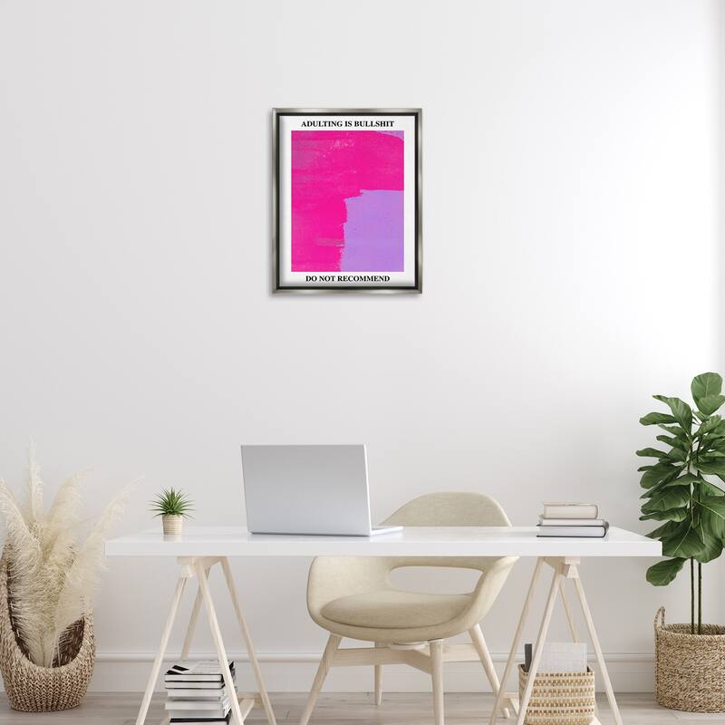 Stupell Adulting Do Not Recommend Framed Floater Canvas Wall Art Design By House of Lulu