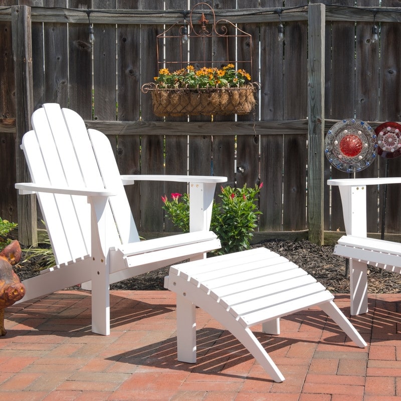 Linon Gavil White Adirondack Ottoman