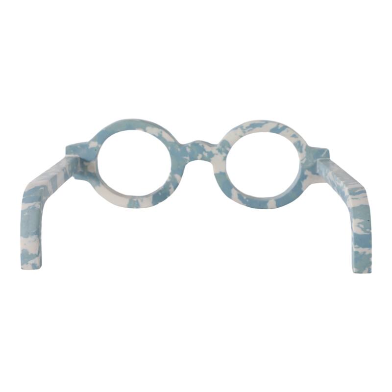 Stone Decorative Object Unique Eyewear Shape with Sculptural Design - 9" x 8" x 3"