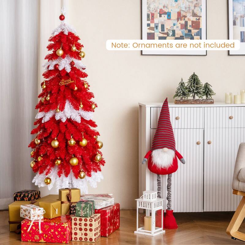 Costway 5 FT Artificial Candy Cane Christmas with 100 Warm White LED - as pic shows - See Details