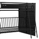 preview thumbnail 4 of 4, Twin Size Bunk Bed with Futon Sofa Base, Modern Black Metal Frame