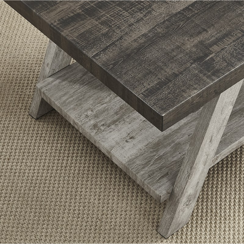 Contemporary Wood Shelf Side Table