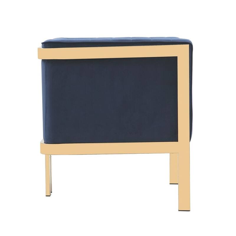 Manhattan Comfort Paramount Brass Velvet Accent Armchair (Set of 2)