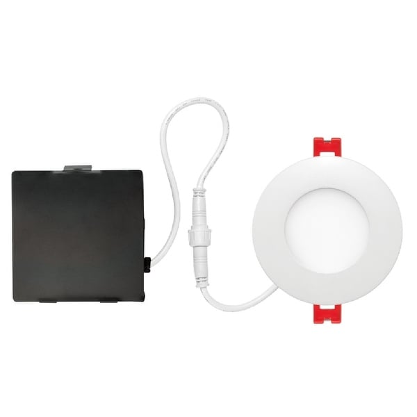 Globe 91205 LED Recessed Slim/Round Lighting Kit, Frost, White, 3" W