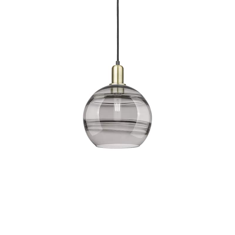 Innovations Lighting 716-1P-13-10 Rochester Pendant Rochester 10" Wide - Black Antique Brass / Light Smoke