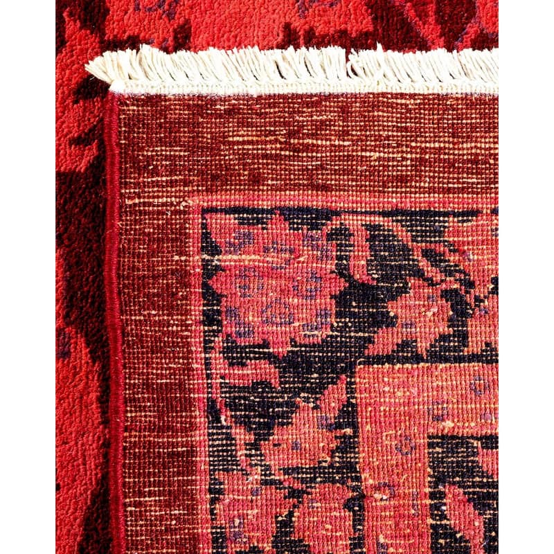 Overton Hand Knotted Wool Vintage Inspired Modern Contemporary Overdyed Pink Square Area Rug - 10' 1" x 10' 10"