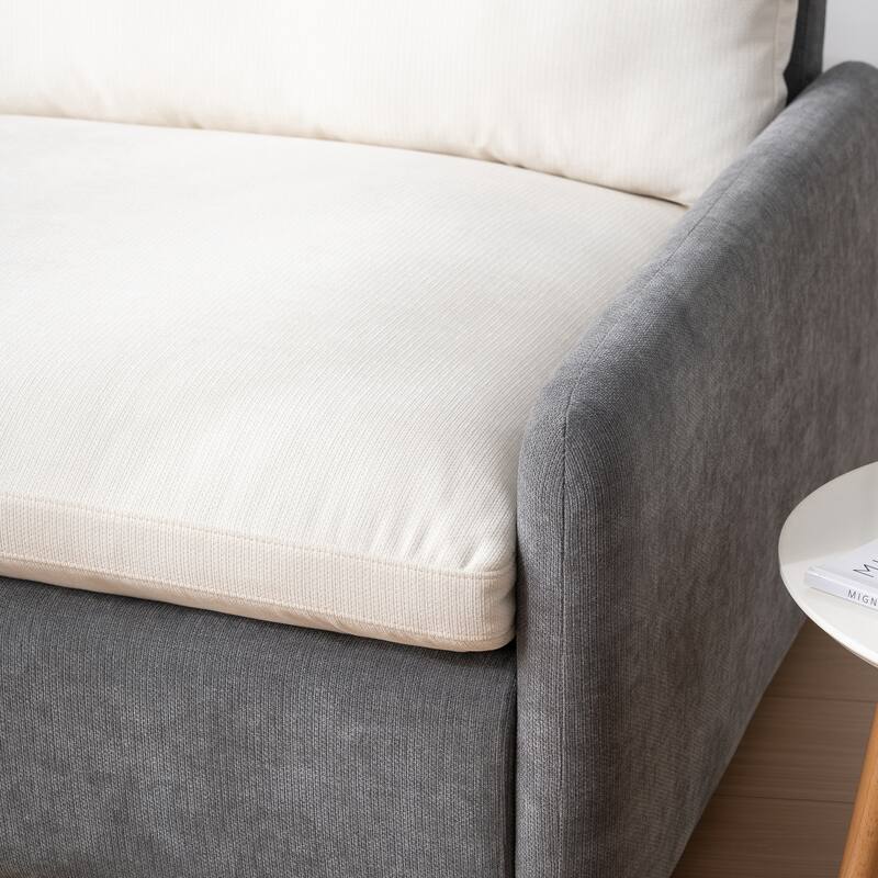 Oversized Chenille Single Sofa Chair – Wide and Deep Seat Accent Chair with Throw Pillows by Harper&Bright Designs