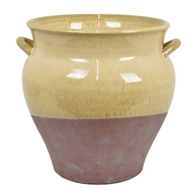 Elf 12 Inch Vase, Baluster Shape, 2 Handles, Brown, Transitional Style