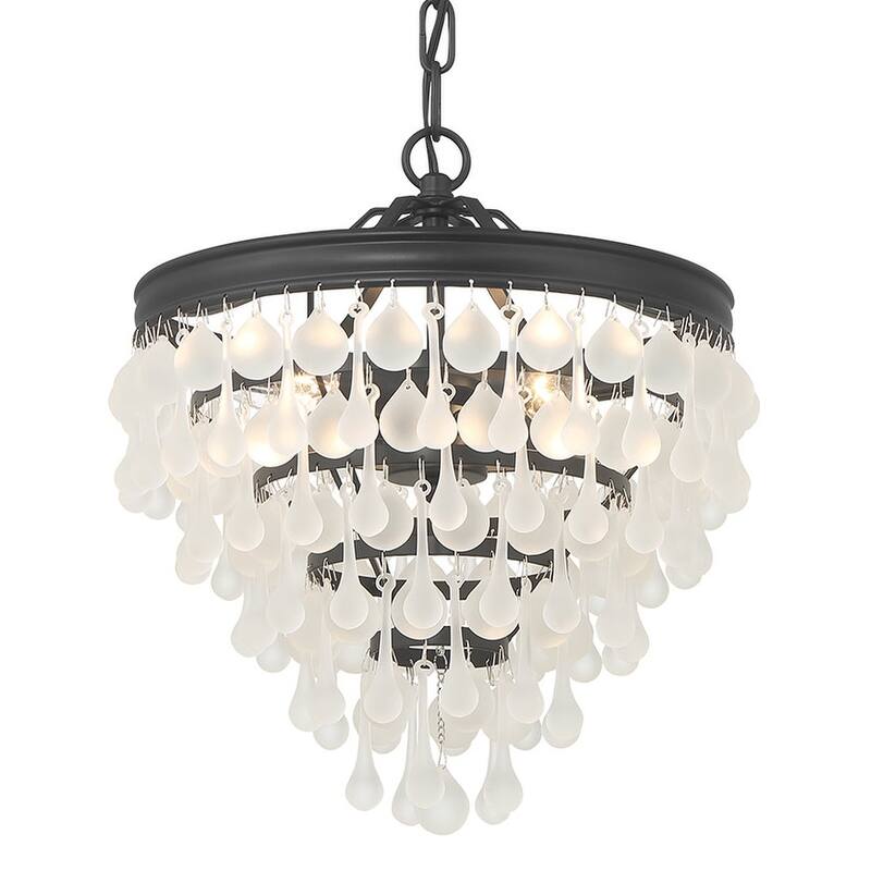 Crystorama Lighting Group 130-FR Calypso 3 Light 13" Wide Pendant / - Matte Black
