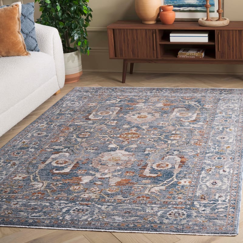 SAFAVIEH Heirloom Babette Traditional Oriental Rug - 4' x 6' - Blue/Grey