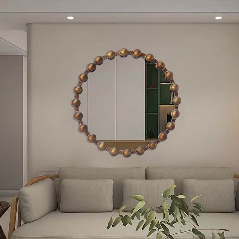 24.75'' Round Mirror with Metal Spherical Frame