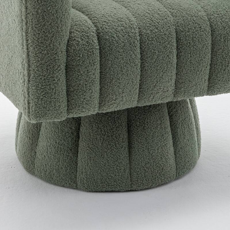 SEYNAR Modern Glam Velvet Upholstered Round Swivel Accent Barrel Chair