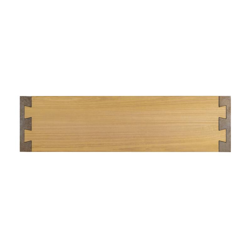 Industrial Console Table - Classic Minimalist Design with Premium Wood Veneer and Distressed Finish