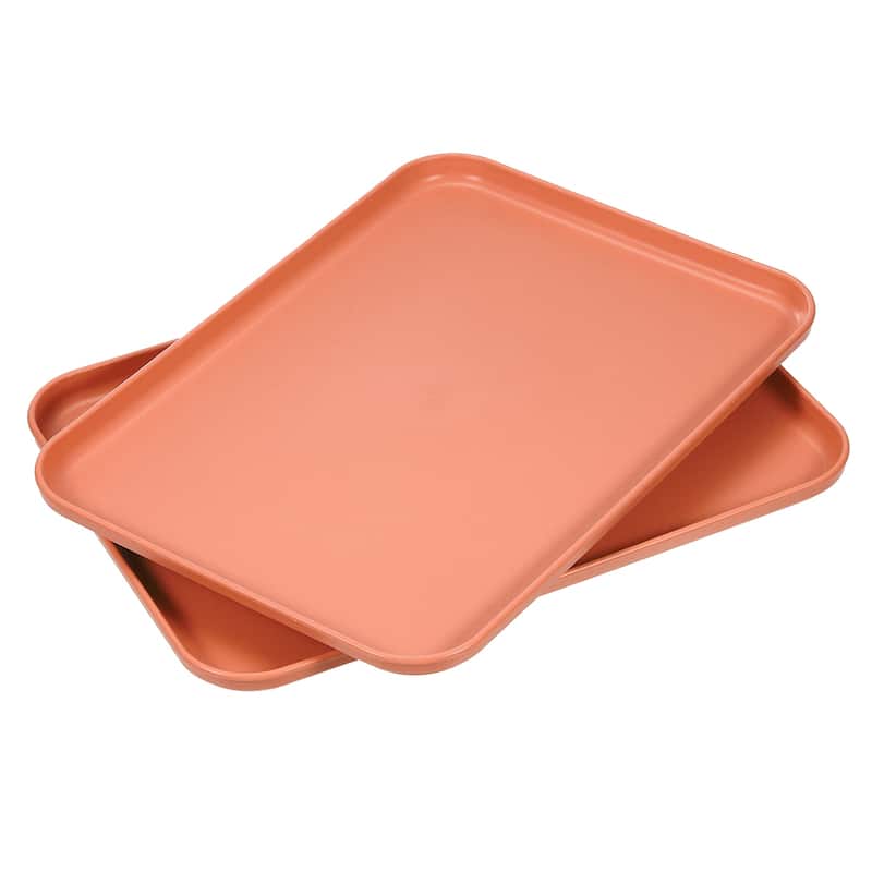 3Pcs 12.2"x8.7" Plates Rectangular Dinner Plates Reusable