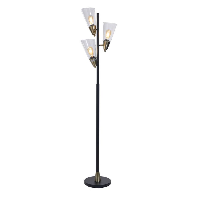 StyleCraft Mercer Floor Lamp - Pesch Gold & Black