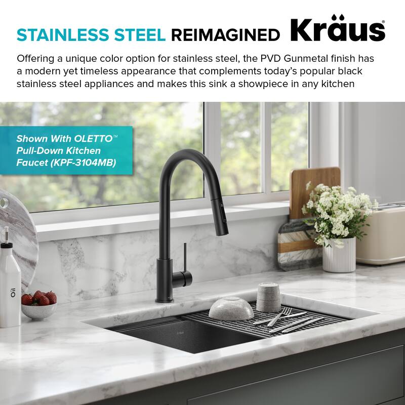 KRAUS Kore Workstation Undermount Stainless Steel Kitchen Sink