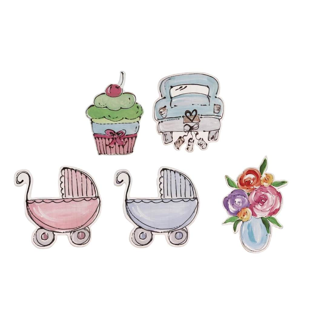 Transpac MDF Oversized Heart Magnets w/Table S/5 Home Decorations Spring