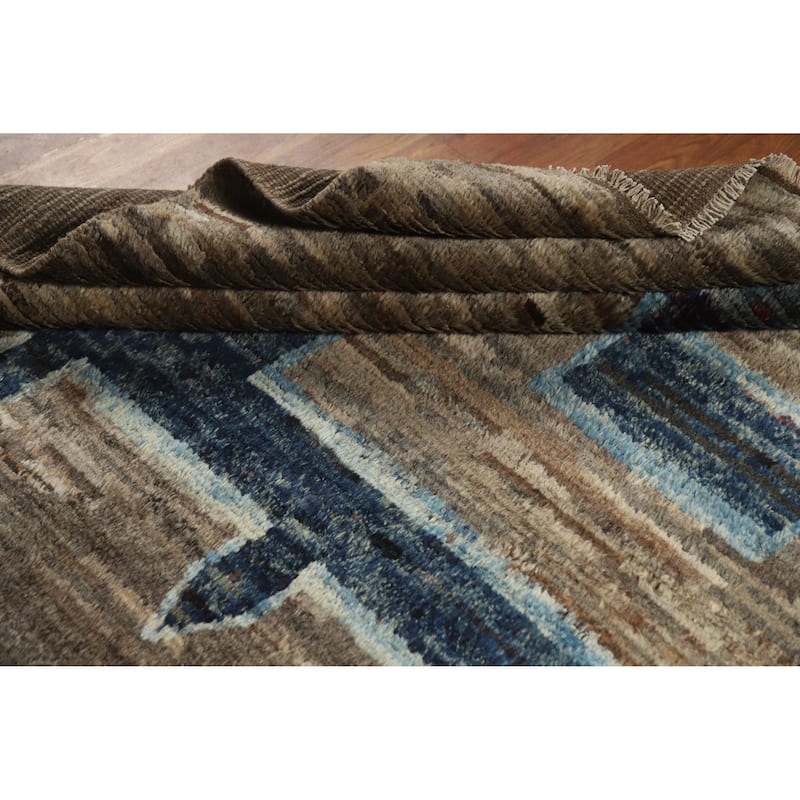 Geometric Moroccan Rug Hand-Knotted Bedroom Wool Carpet - 5'3" x 6'5"